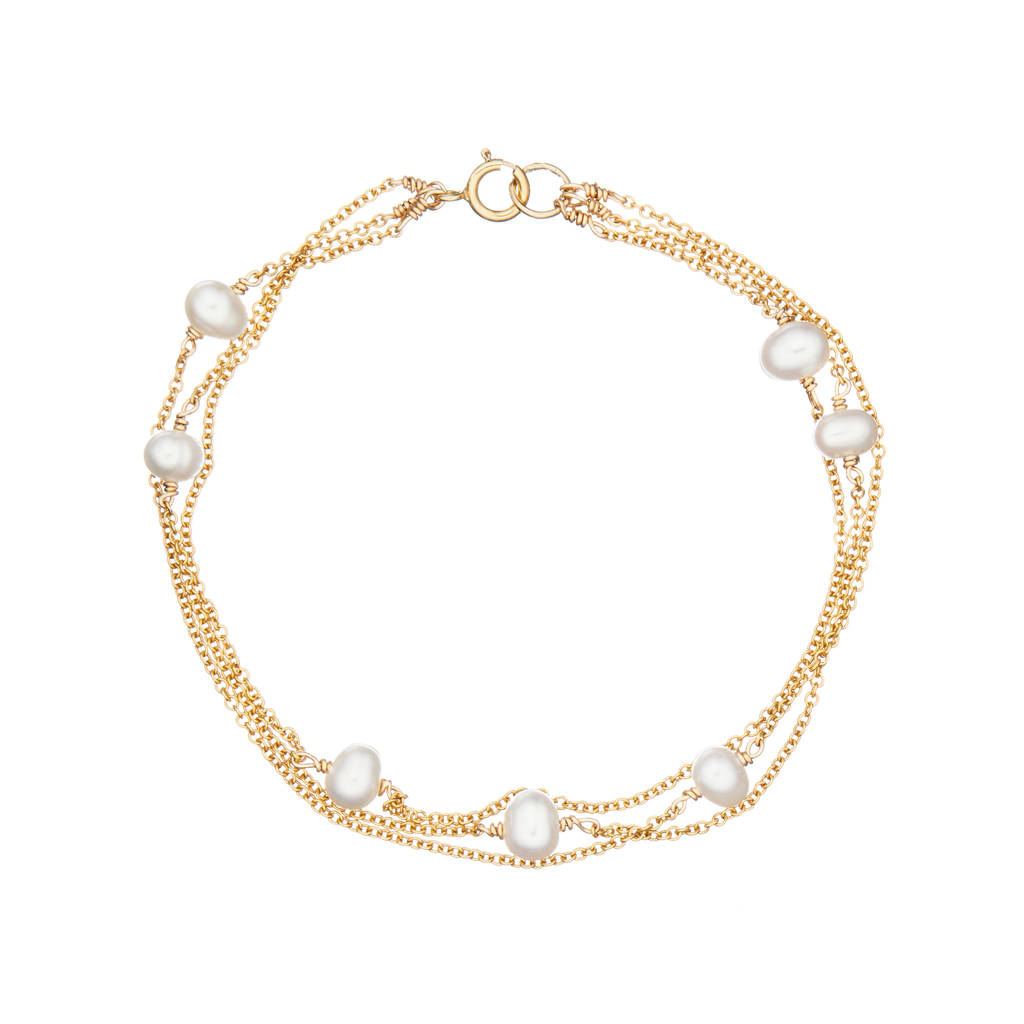 Rose, Silver Or Gold Layered Pearl Bracelet By LILY & ROO | notonthehighstreet.com
