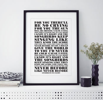 Personalised Your Favourite Lyrics Framed Print, 4 of 7