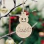 Personalised Snowman Christmas Tree Decoration, thumbnail 1 of 4