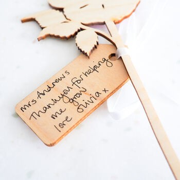 Personalised Teacher Thank You Gift Wooden Flower, 2 of 12