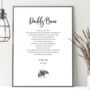 Personalised Daddy Bear Poem, Fathers Day Gift For Dad, thumbnail 1 of 4
