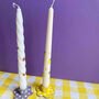 Clay Flower Gingham Candle Holders, thumbnail 3 of 9