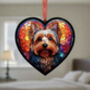 Yorkshire Terrier Stained Glass Effect Heart Suncatcher, thumbnail 4 of 5