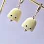 Handmade Ceramic Ghost Earrings In Pastel Colours, thumbnail 4 of 8