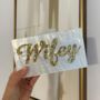 Silver Bride To Be Wifey Pearl Sparkle Clutch Bag, thumbnail 4 of 6