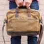 Canvas And Leather Laptop Bag, thumbnail 2 of 12