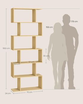 Six Tier Bookshelf Room Divider Modern Storage Unit, 2 of 8