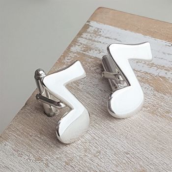 Silver Eighth Note Musical Cufflinks, 3 of 7