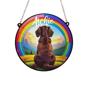 Cocker Spaniel Rainbow Bridge Stained Glass Effect Suncatcher, 6 of 7
