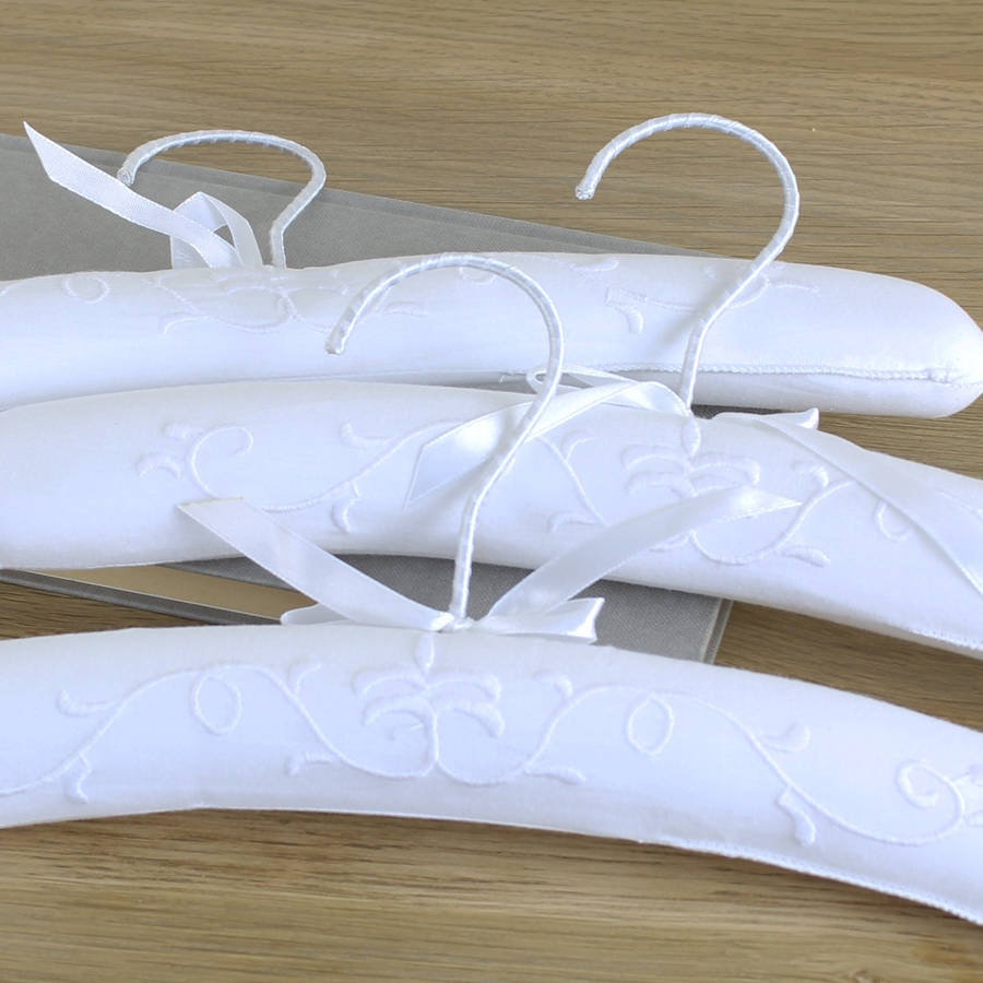 childs white embroidered padded hangers by marquis & dawe
