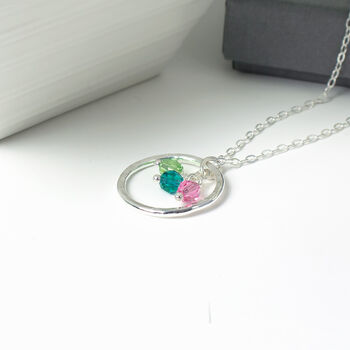 Family Birthstone Eternity Circle Necklace, Esme, 2 of 4