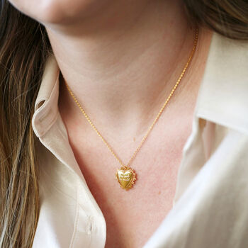 Personalised Heart Sunburst Locket Necklace, 7 of 12