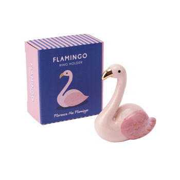 Florence The Flamingo Ceramic Ring Holder In Gift Box, 3 of 3