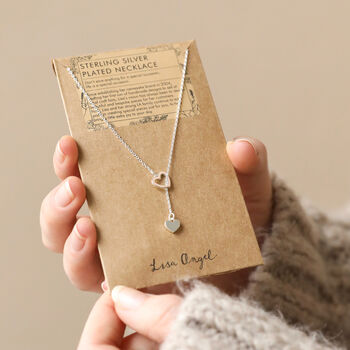 Mismatched Heart Lariat Necklace, 3 of 11
