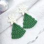 Christmas Tree Polymer Clay Earrings, thumbnail 1 of 6