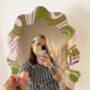 Swirly Mirror Olive And Pastel Pink, thumbnail 5 of 6