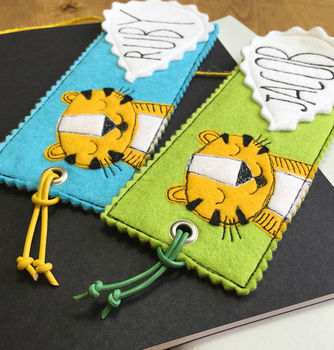 Personalised Happy Tiger Name Bookmark For Children, 5 of 7