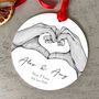 Personalised Couple Love Heart Hands Bauble, thumbnail 1 of 2