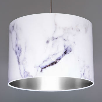 Carrara Marble Lampshade Choice Of Metallic Linings, 5 of 7
