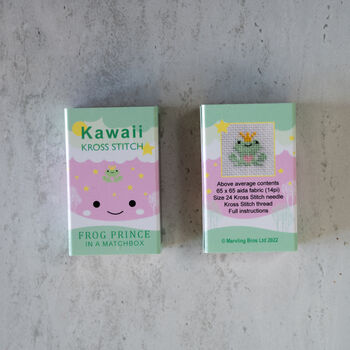 Kawaii Frog Prince Mini Cross Stitch Kit, 7 of 8
