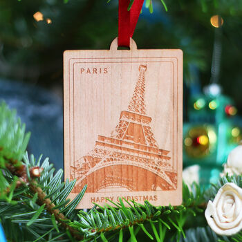 Wooden Christmas Travel Memories Personalised Bauble, 2 of 5