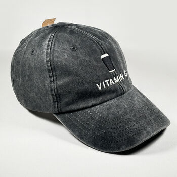 Vintage Washed Cotton 'Vitamin G' Stout Embroidered Cap, 2 of 8