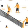 Personalised Volleyball Seaside Illustrated Print, thumbnail 4 of 4