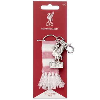 Liverpool Football Club Pink Stripe Scarf And Liverbird Backpack Hanger, 3 of 3