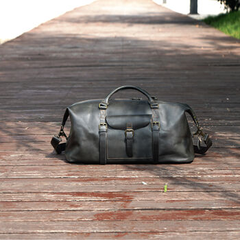 Genuine Leather Holdall Large, 10 of 12