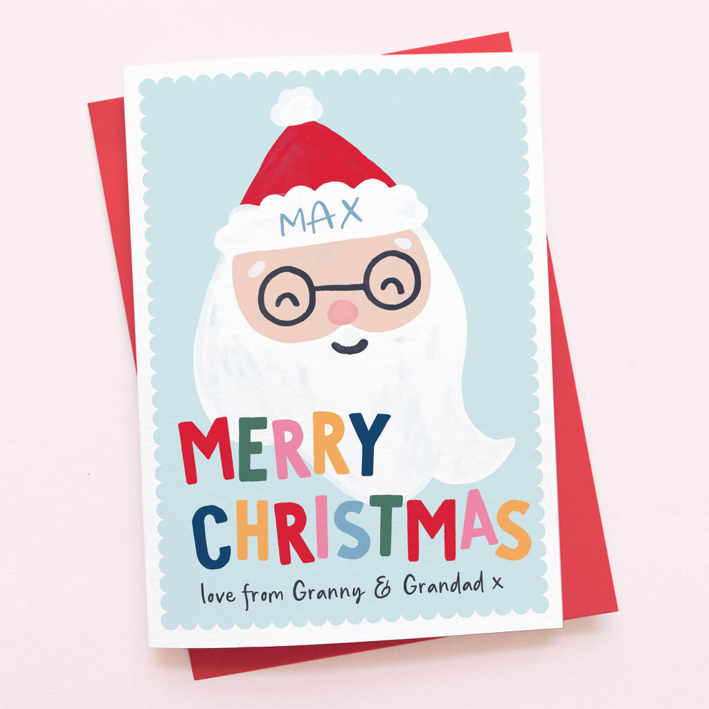 Cute Santa Love From Christmas Card, 1 of 2
