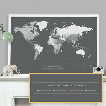 Personalised Pinboard World Map, 7 of 12