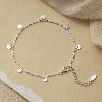Sterling Silver Coin Charm Bracelet, 3 of 5