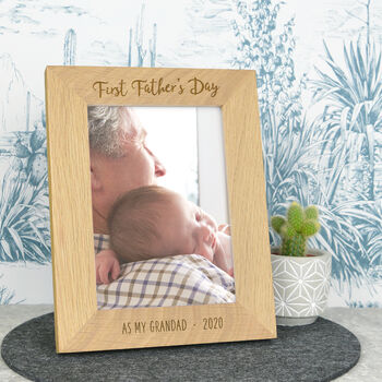 Grandad First Father's Day Solid Oak Frame, 2 of 3