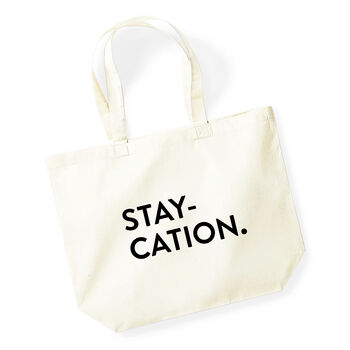 Staycation Cotton Canvas Holiday Tote Bag, 4 of 5
