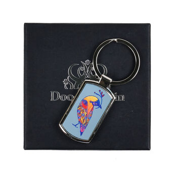 Colorful Lovebird Millefiori Handprinted Keyring, 2 of 7
