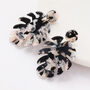 Black And White Tortoiseshell Leaf Earrings, thumbnail 1 of 3