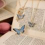 Enamel Blue Butterfly Short Necklace, thumbnail 3 of 6