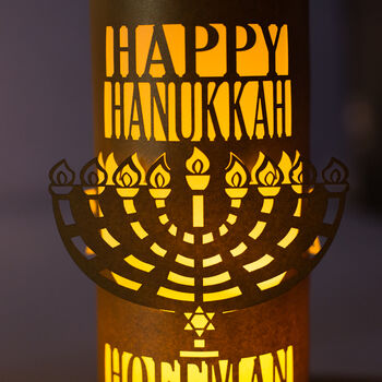 Personalised Happy Hanukkah Gift Lantern, 3 of 9