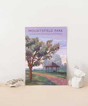 Mountsfield Park London Travel Poster Art Print, 3 of 8