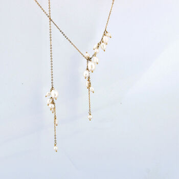 Delicate Black Or White Pearl Waterfall Necklace, 12 of 12