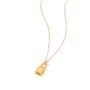 Gold Plated Cz Padlock Pendant Necklace, thumbnail 2 of 4