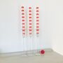 Set Of Three Vintage Tall Glass Candlesticks, thumbnail 1 of 8