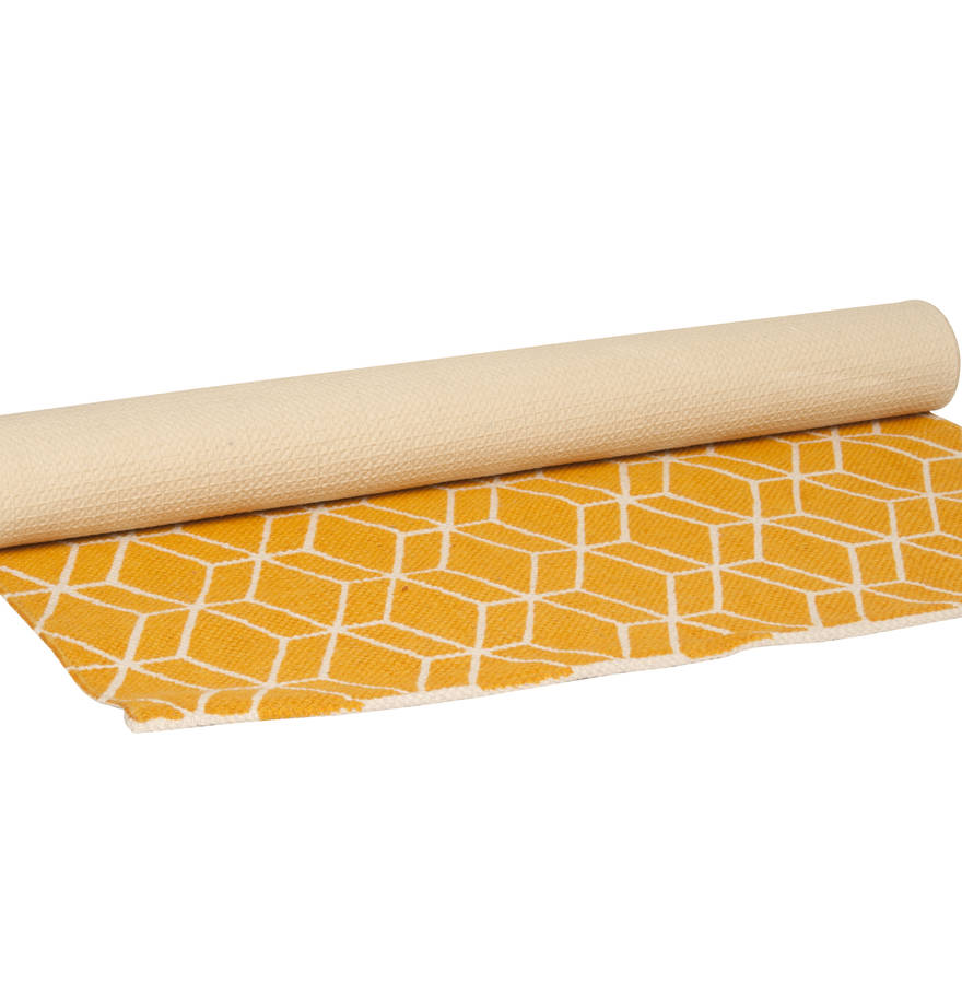 Yellow Geometric Runner Rug By I Love Retro