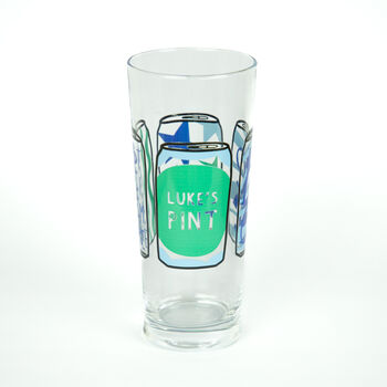 Personalised Blue Beer Can Printed Pint Glass, 3 of 8