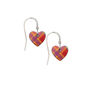 Scottish Red Upcycled Tartan Heart Earrings, thumbnail 1 of 2