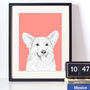 Corgi Dog Portrait Illustration Print, thumbnail 3 of 9