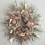 Wildflower Bespoke Pink Dried Flower Wreath, thumbnail 1 of 8