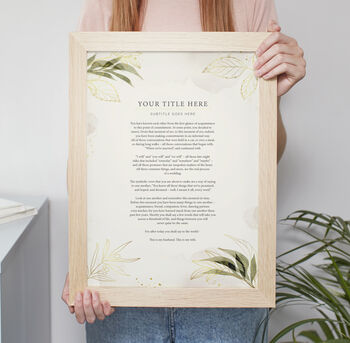 Use Your Own Words Personalised Floral Poem Print, 6 of 7