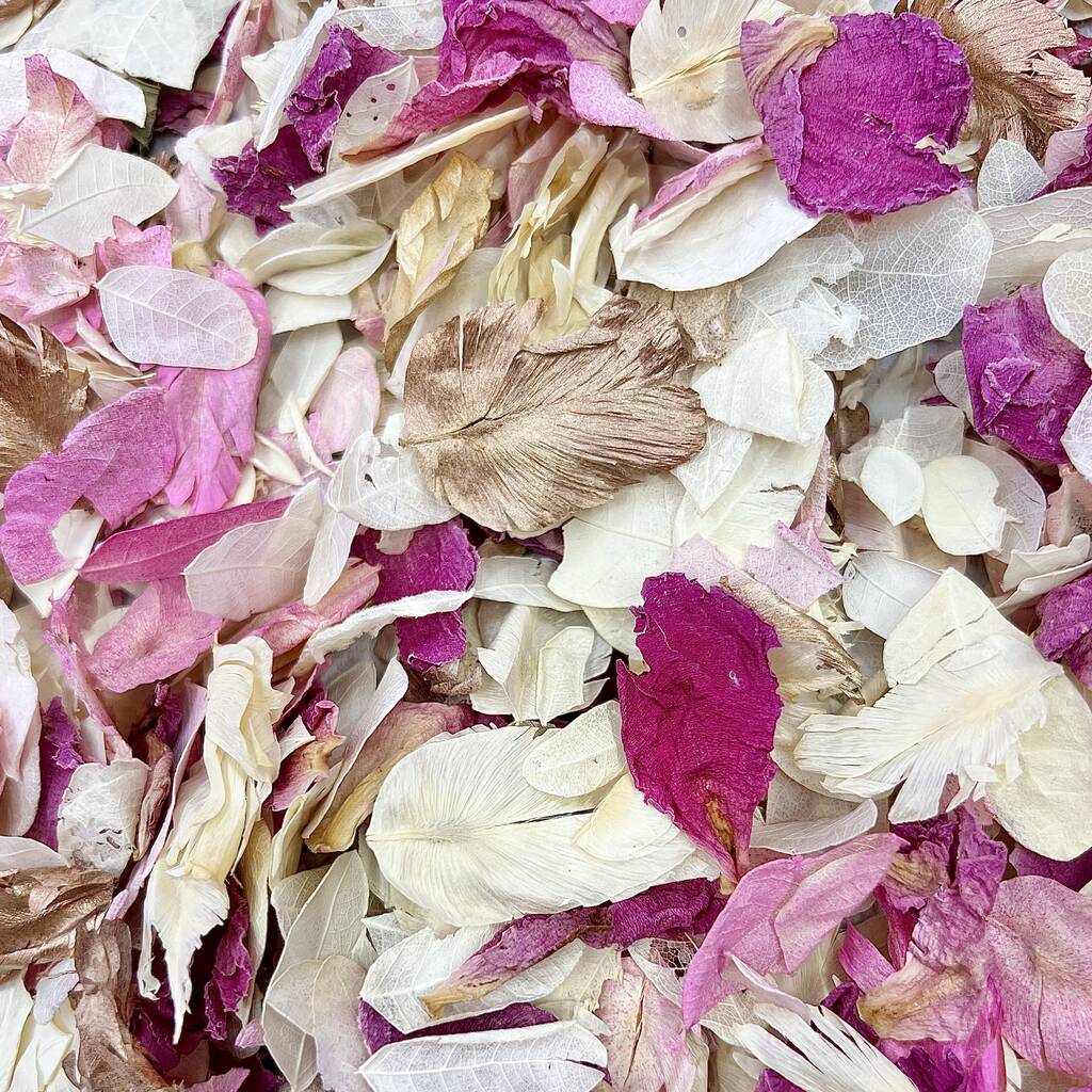 Pink Peony, Rose Gold, Ivory Wedding Confetti Mix, 1 of 3
