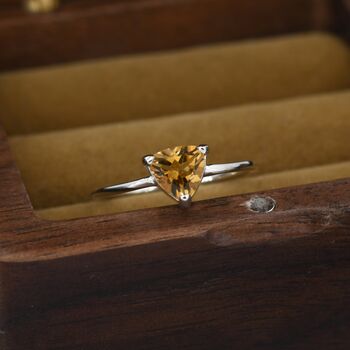 Genuine Yellow Citrine Ring In Sterling Silver, 8 of 11